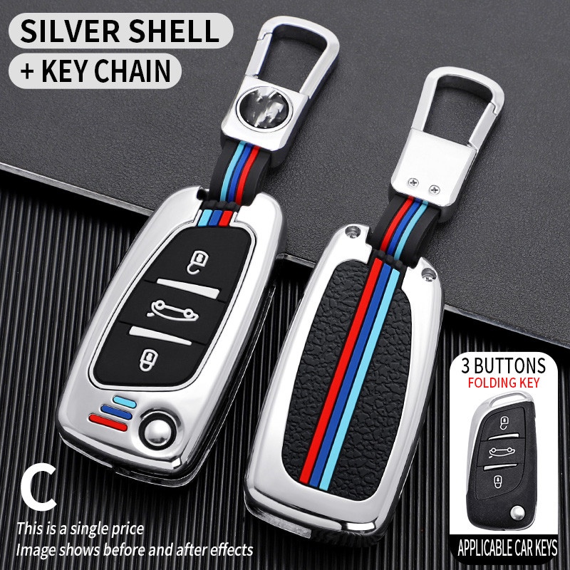 Casing Kunci Mobil 3 Tombol Model Lipat Untuk Peugeot Citroen C1 C2 C3 C4 C5 DS3 DS4 DS5 DS6