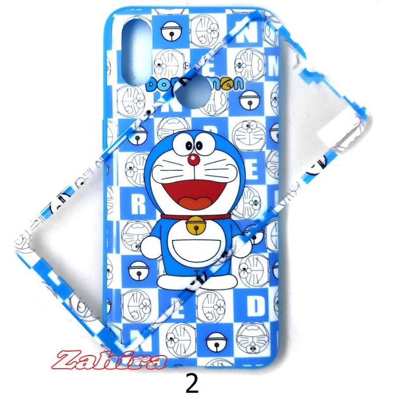 Case Glossy Cartoon Plus Tempered /360 Jelly Glossy 3 Type Samsung/Vivo/Oppo/Xiaomi