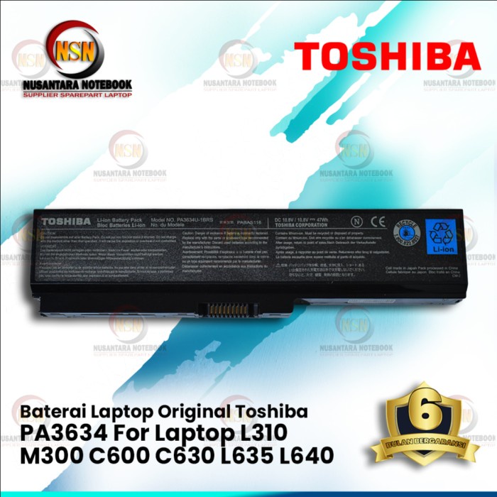 Baterai Original Toshiba 3634 PA3634U-1BRS PA3635U PA3636U PA3638