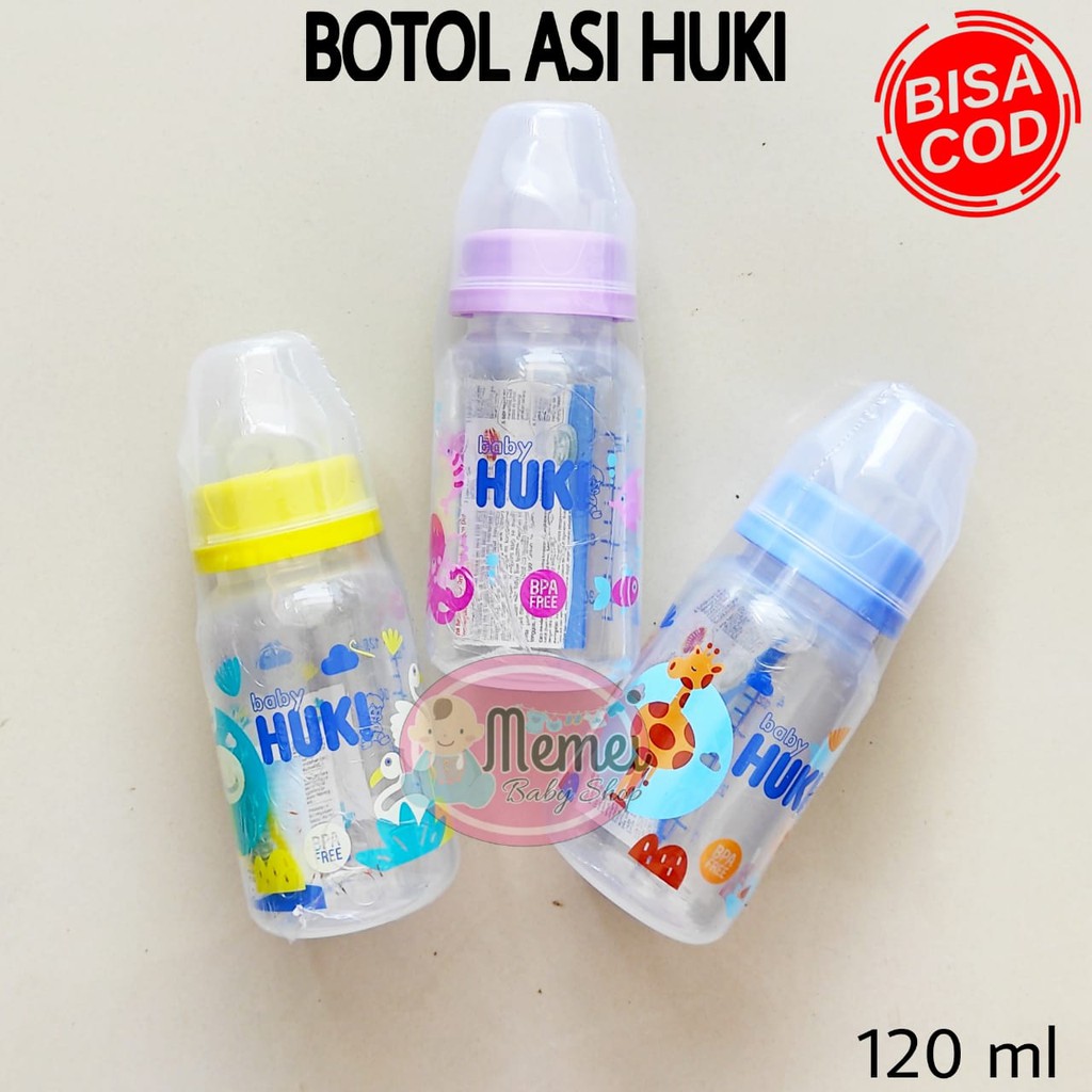 Botol susu HUKI 120 ml DOT GEPENG perlengkapan bayi lahir