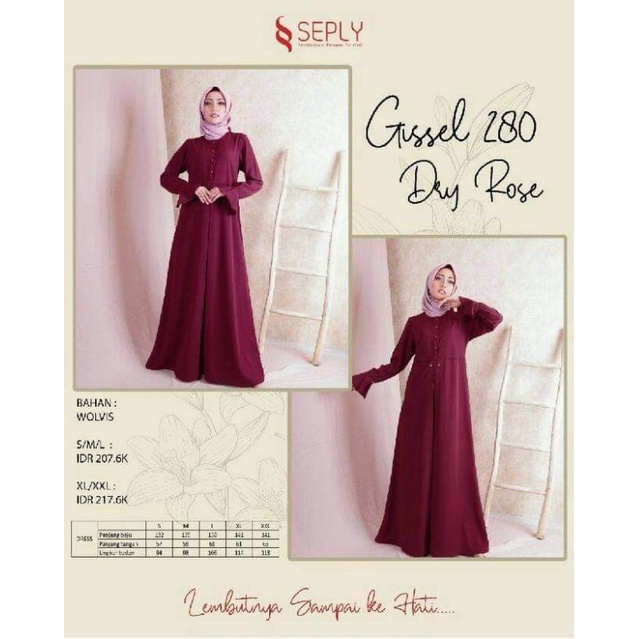 GAMIS  SEPLY GISSEL 280 ( 3 WARNA ) BAHAN WOLVIS // NYAMAN SAMPAI HATI //POLOS ELEGANT//ETHICA SEPLY