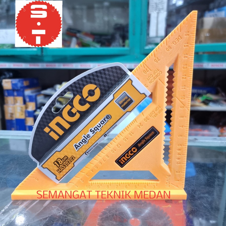 

HAS20202 ANGLE SPEED RAFTER SQUARE PENGGARIS SEGITIGA SIKU 18 CM INGCO