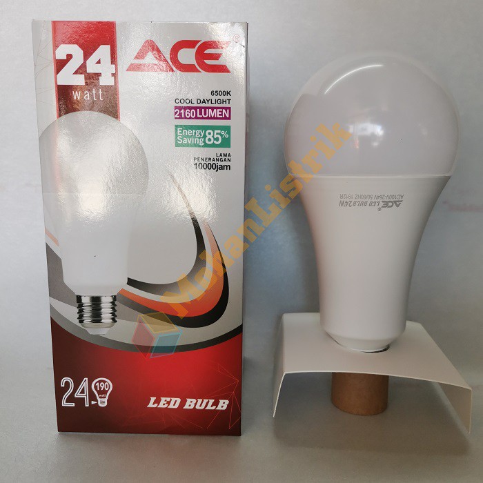 Lampu Led ACE Garansi 24 Watt Led Bulb Putih Terang