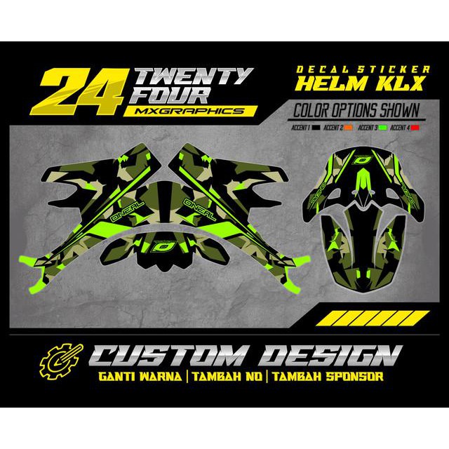 Decal helm klx 150 - Wraping helmet - sticker helm  klx - kyt - gm - snail - cargloss  TWHL0027