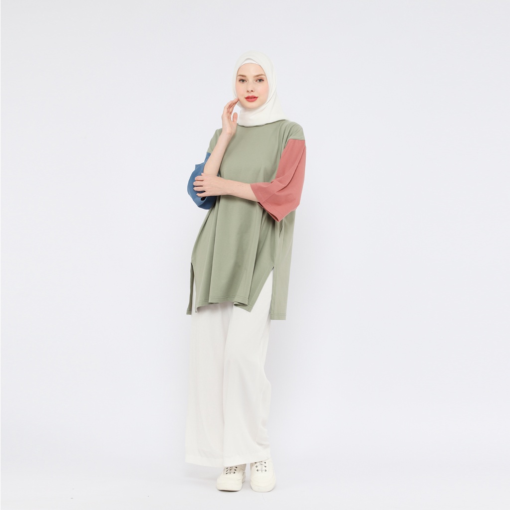 Kaos Oversize Wanita Busui Friendly lengan 7/8 LD 130 Basic Oversized CBSage