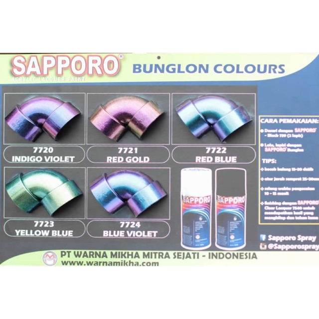 SAPPORO SPRAY WARNA BUNGLON 7720 7721 7722 7723 7724