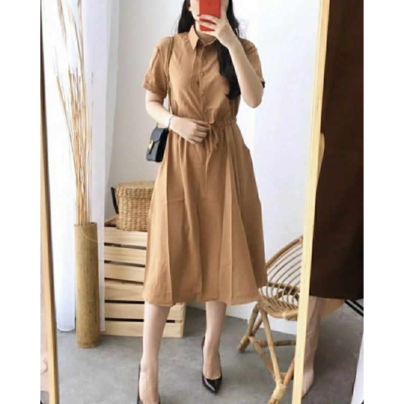 dress wine / dress casual wanita / dress ala korea
