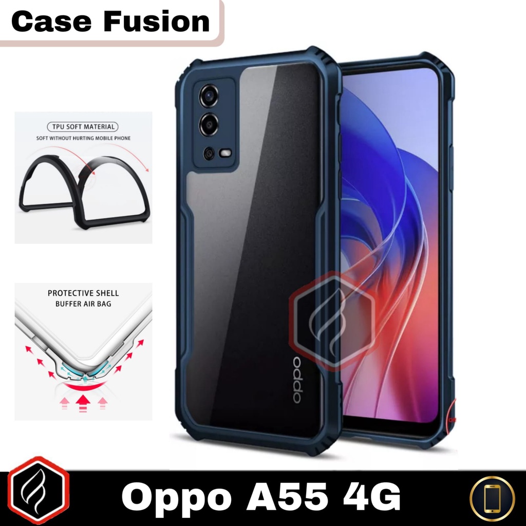 PROMO Case Oppo A55 4G A57 / A77s 4G Case Simple Transparent Soft Acrylic Case Armor Prigen Fusion