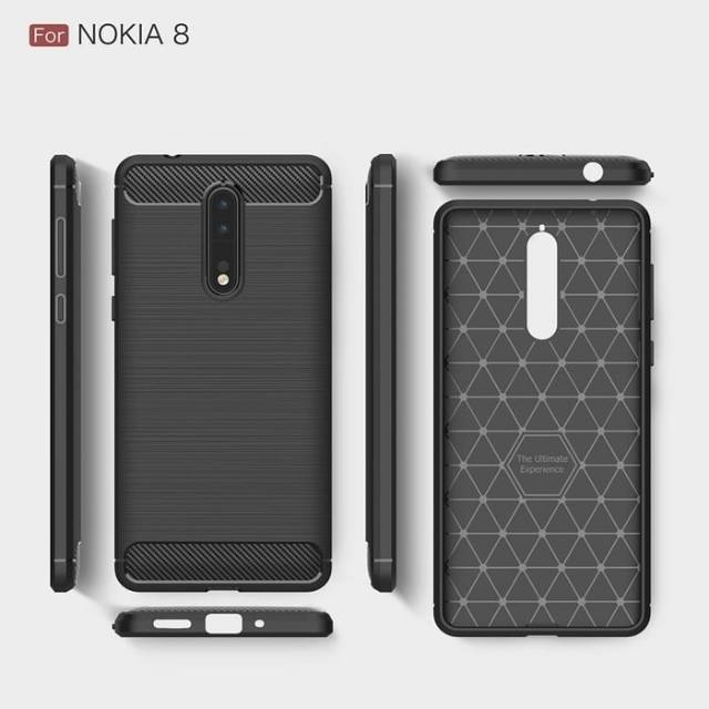 softcase rubber silicon carbon fiber NOKIA 8 case casing cover