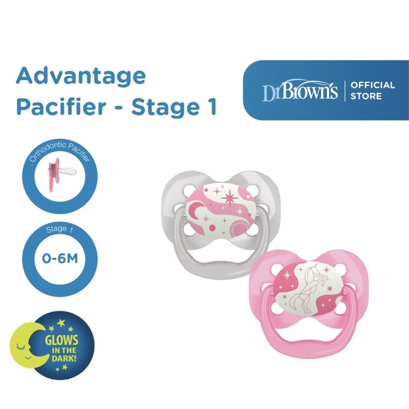 Dr.Brown Pacifier Advantage Glow in the dark isi 2