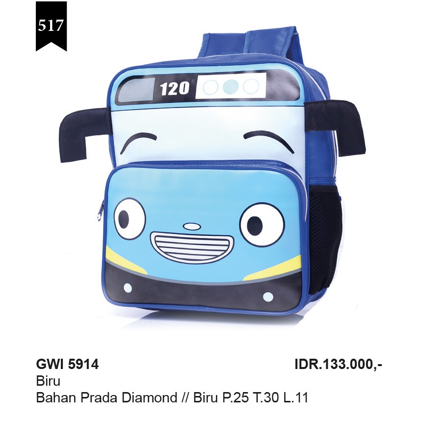 FWI 5914 Tas ransel sekolah anak laki laki PAUD,TK,SD kls 3 - garsel