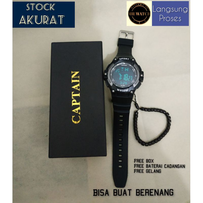 JAM TANGAN DIGITAL PRIA ORIGINAL CAPTAIN BISA BUAT BERENANG