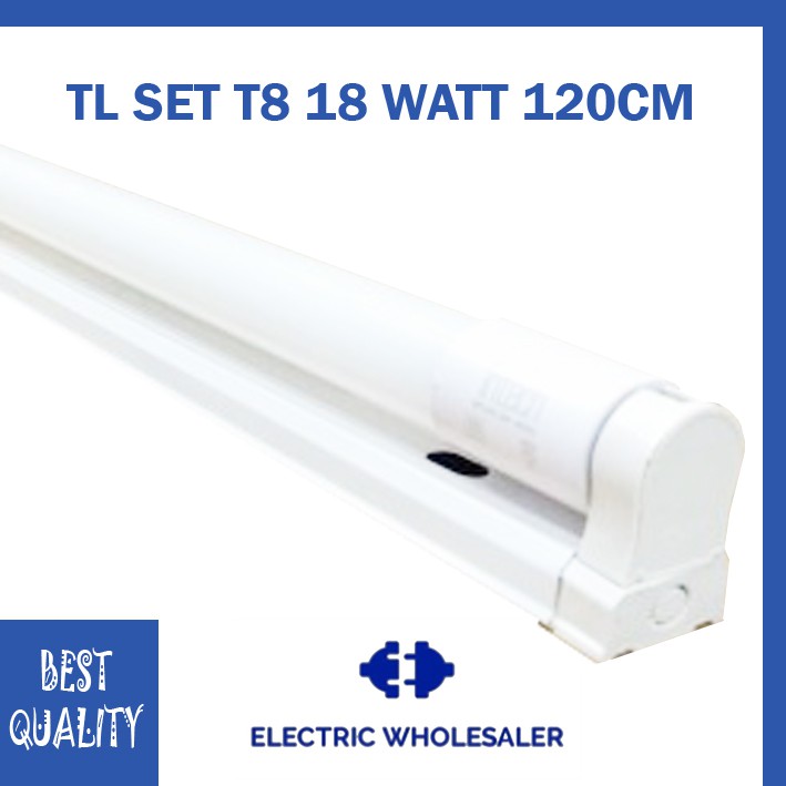 LAMPU + KAP TL LED T8 18 WATT 120CM SET