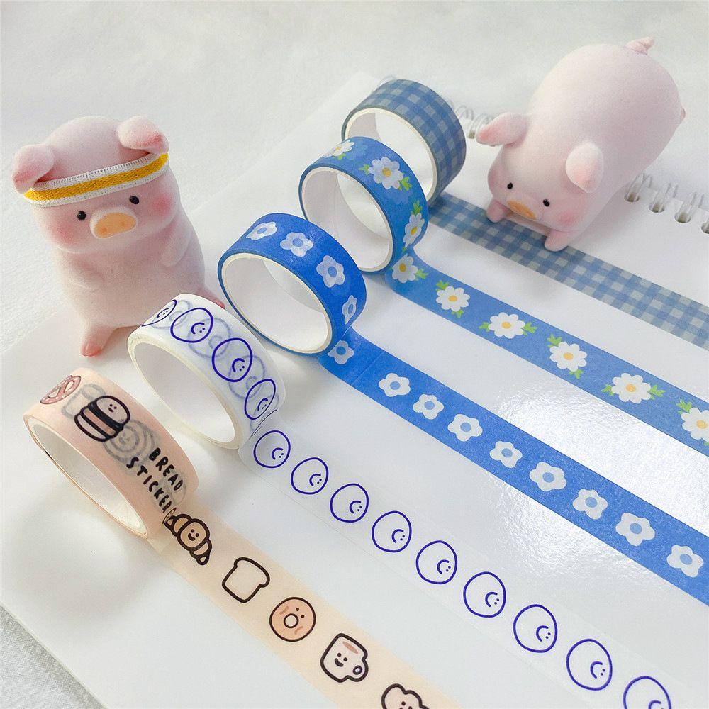 Nanas Washi Tape Diary DIY Dekorasi Kantor Perlengkapan Sekolah Album Scrapbooking Dekorasi Pita Kertas Perekat Biru