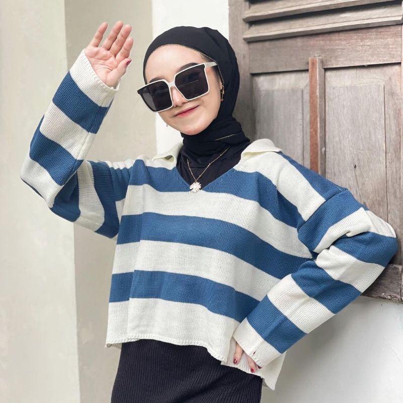 OUTER RAJUT CROP SWEATER FUJI ATASAN WANITA CARDI