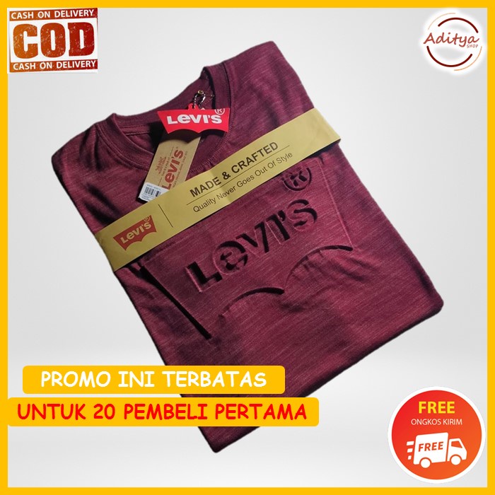 LEVIS EMBOS PREMIUM LENGAN PENDEK BAJU KAOS PRIA SHIRT