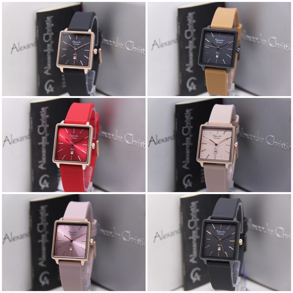 ALEXANDRE CHRISTIE 2810 WANITA ORIGINAL AC 2810 JAM TANGAN CEWEK ARLOJI CEWEK TALI KARET