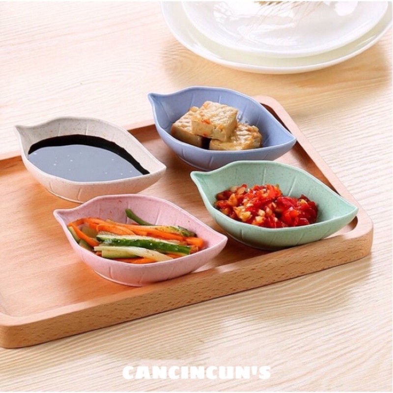 LEAF PLASTIC SAUCER / wadah saos bentuk daun dari plastik / wadah saus cantik / wadah saos lucu