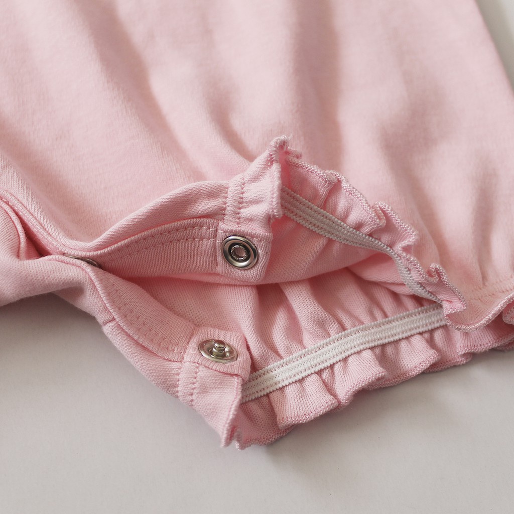 I am Cotton jumper pendek Collar Romper + Bandana - Baby Pink