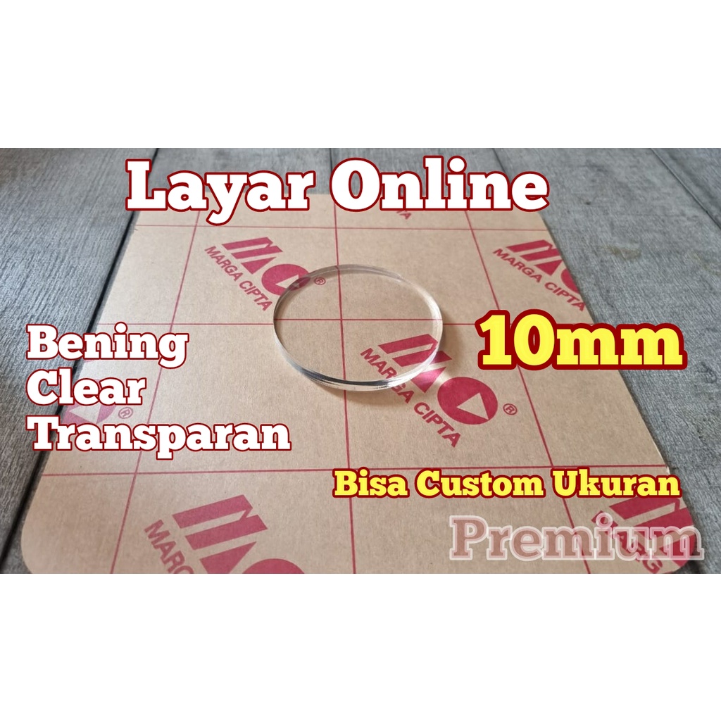 PREMIUM Acrylic Bening 10mm Diameter 53cm Laser Cutting Akrilik Bulat