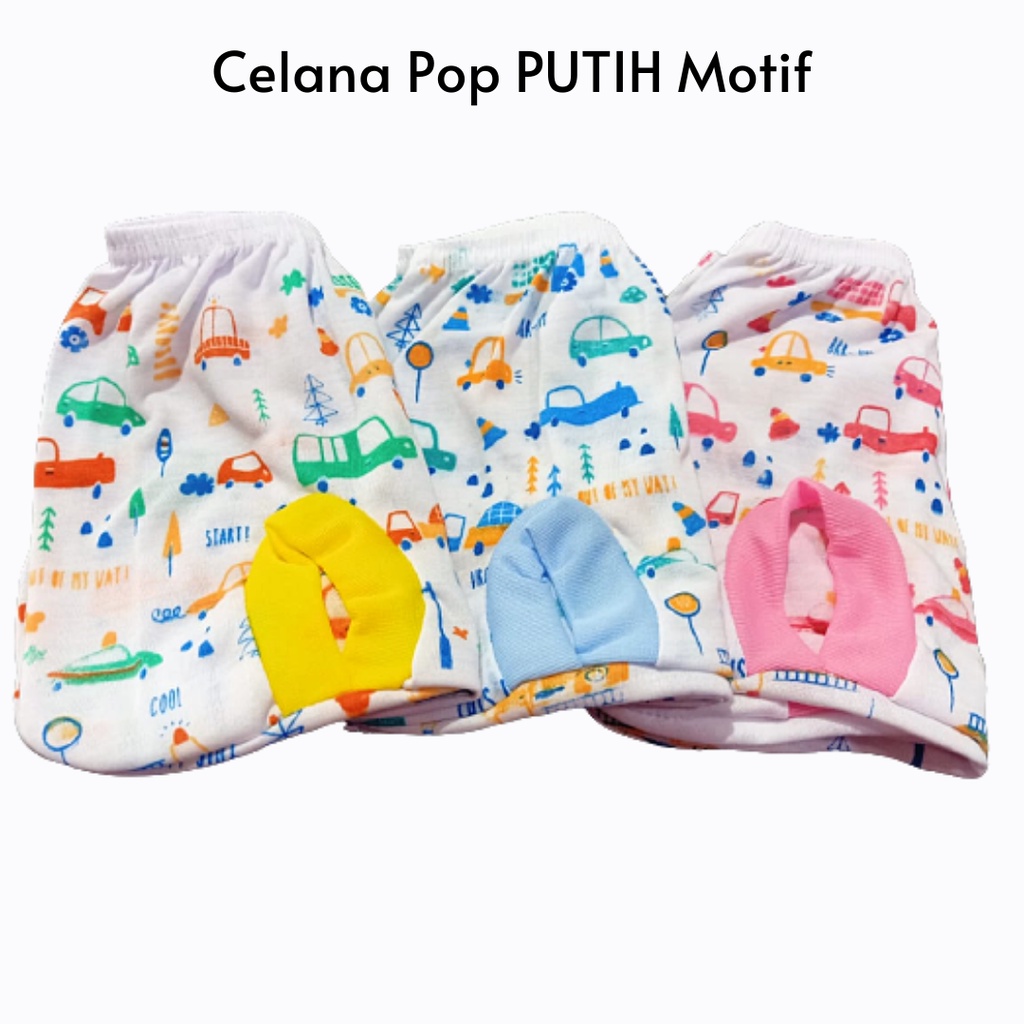 1 Pcs Celana Pop Motif Tabur Celana Kacamata PUTIH Karakter Celana Bayi Kacamata ECER Perlengkapan Bayi Baru Lahir