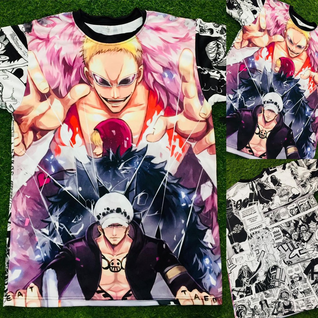 Tshirt Doflaminggo x Trafalgar Law Onepiece Fullprint Anime Manga Premium