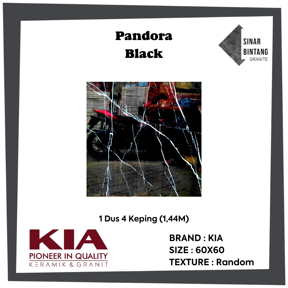 Granit 60X60 | Granit Lantai Pandora Black KIA