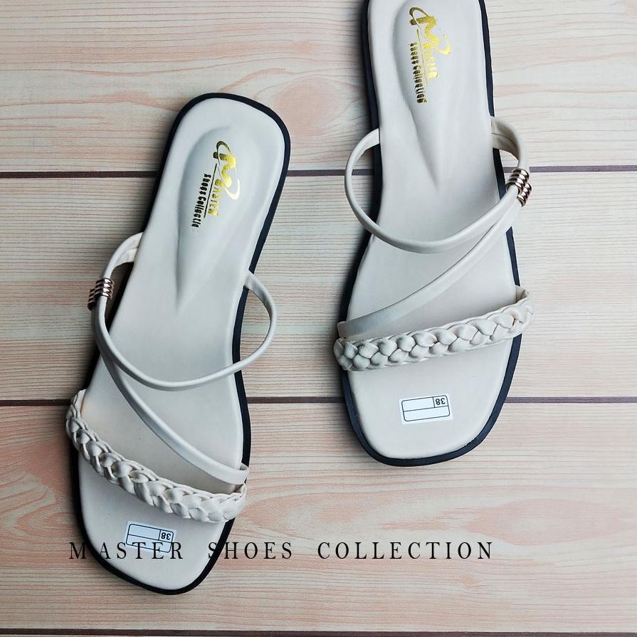SANDAL 2022  Sandal Teplek Selop  Casual Tali kepang Wanita Remaja kekinian/Sendal Slop Slip On Tali
