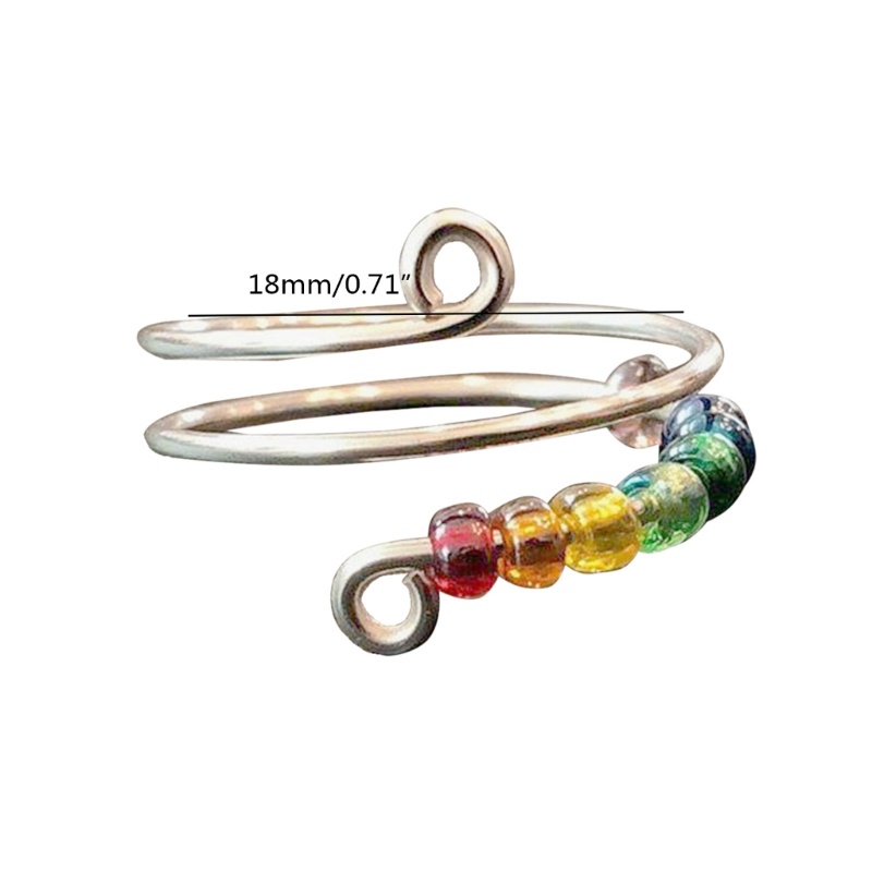 Zzz Mainan Fidget Ring Putar Adjustable Anti Cemas Warna Pelangi Untuk Anak