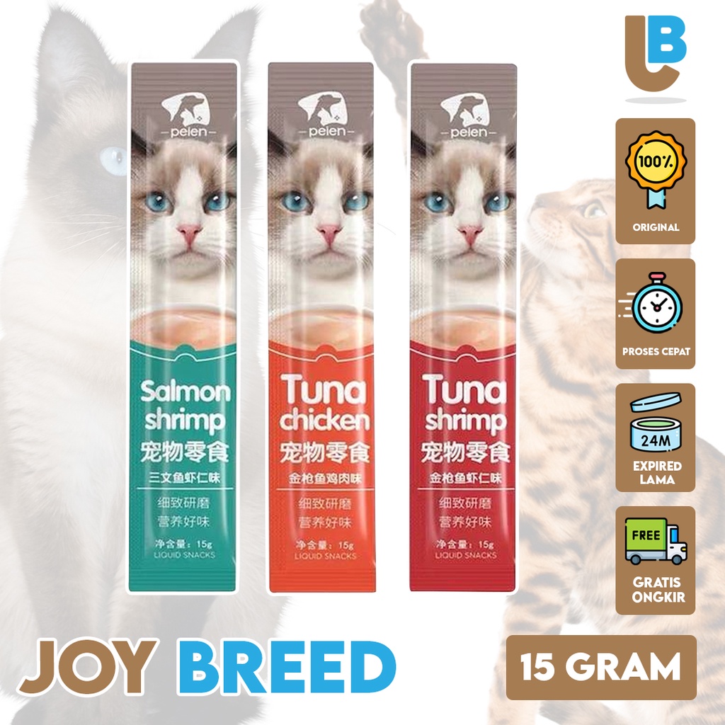 SNACK MAKANAN KUCING PEIEN CREAMY TREATS CEMILAN UNTUK MELATIH KUCING SNACK KUCING MURAH | JOY BREED OFFICIAL