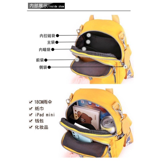 SG2838 syafniegalery ransel impor with pompom multifungsi 1657