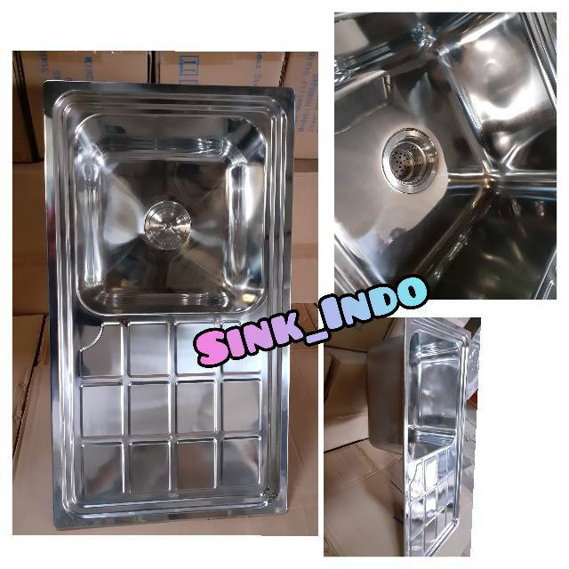 Kitchen Sink 83 x 46 atau Bak Cuci Piring Stainless 1 Lubang tempat cuci piring Westafel cuci piring