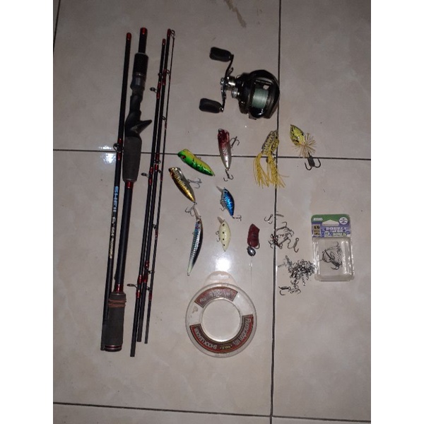 joran pancing dan reel bc 1 set BAITCASTING merk KENZI