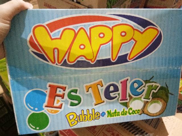 

Happy es teler bubble + nata de coco 1 karton isi 24 cup