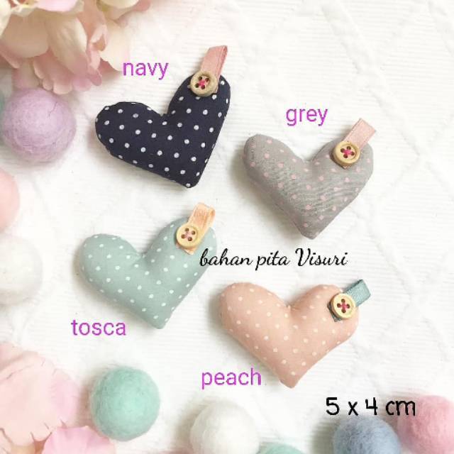 Apliaksi Love Katun Dacron Dottie Hias Kancing