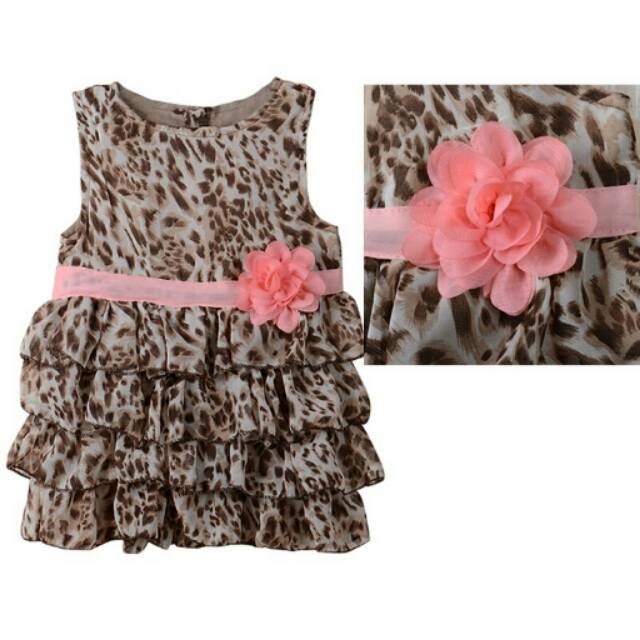 Dress Leopard Baby Pakaian Anak Perempuan Newborn