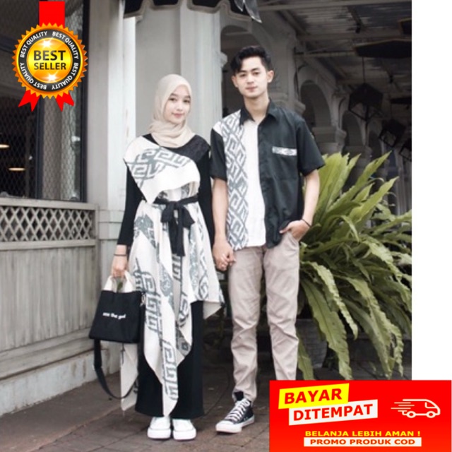COUPLE SIERA DRESS IVORY /TENUN IKAT ASLI /COUPLE TENUN COUPLE SONGKET/ COUPLE KONDANGAN /BATIK COUP
