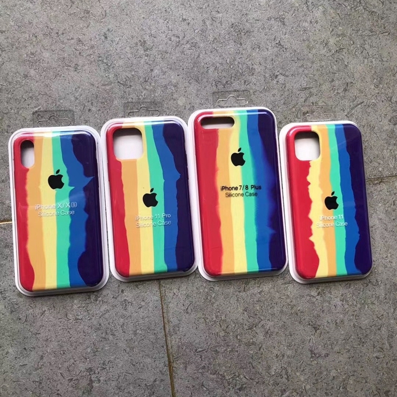 New Style IPhone 12 SE2 2020 Rainbow silicone protective cover is not easy to get dirty and can be cleaned