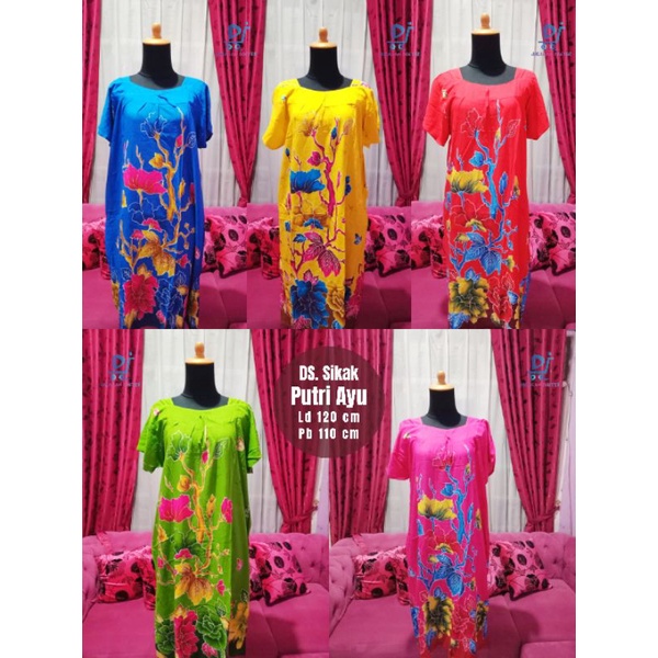 Daster/Daster Sikak Putri Ayu Motif Bunga Akar/daster ibu masa kini/daster pendek/baju tidur wanita
