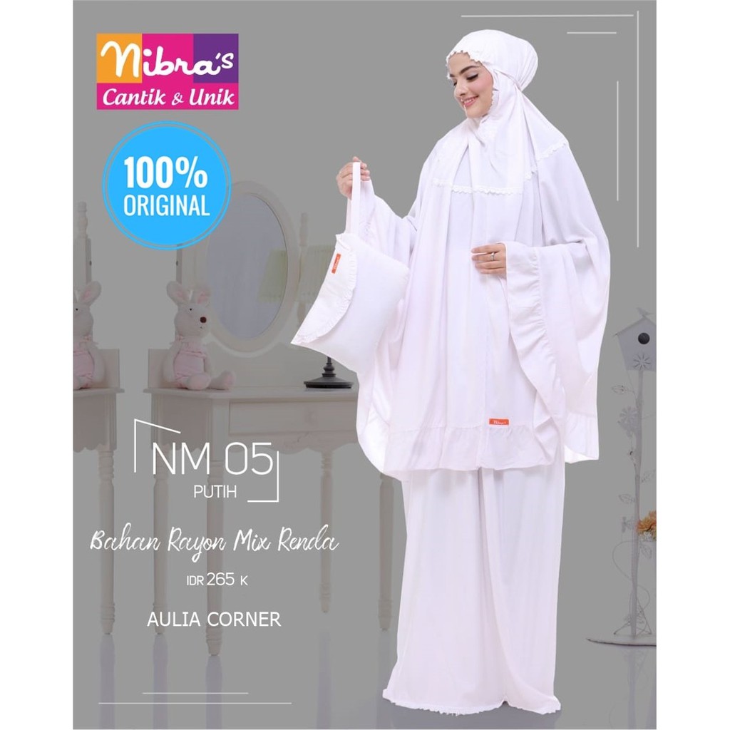 Mukena Murah Mukena Nibras NM 05 Putih ORIGINAL Untuk Lebaran