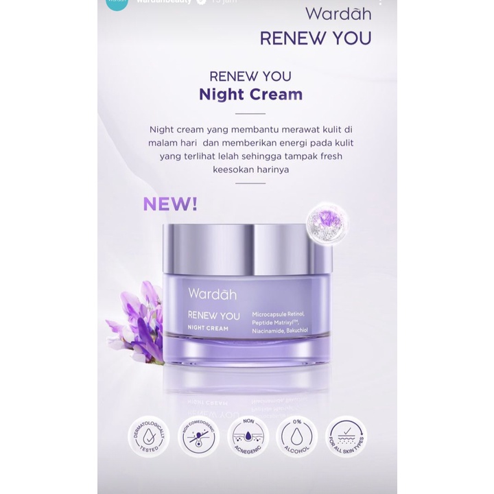 wardah renew antiaging night 30g