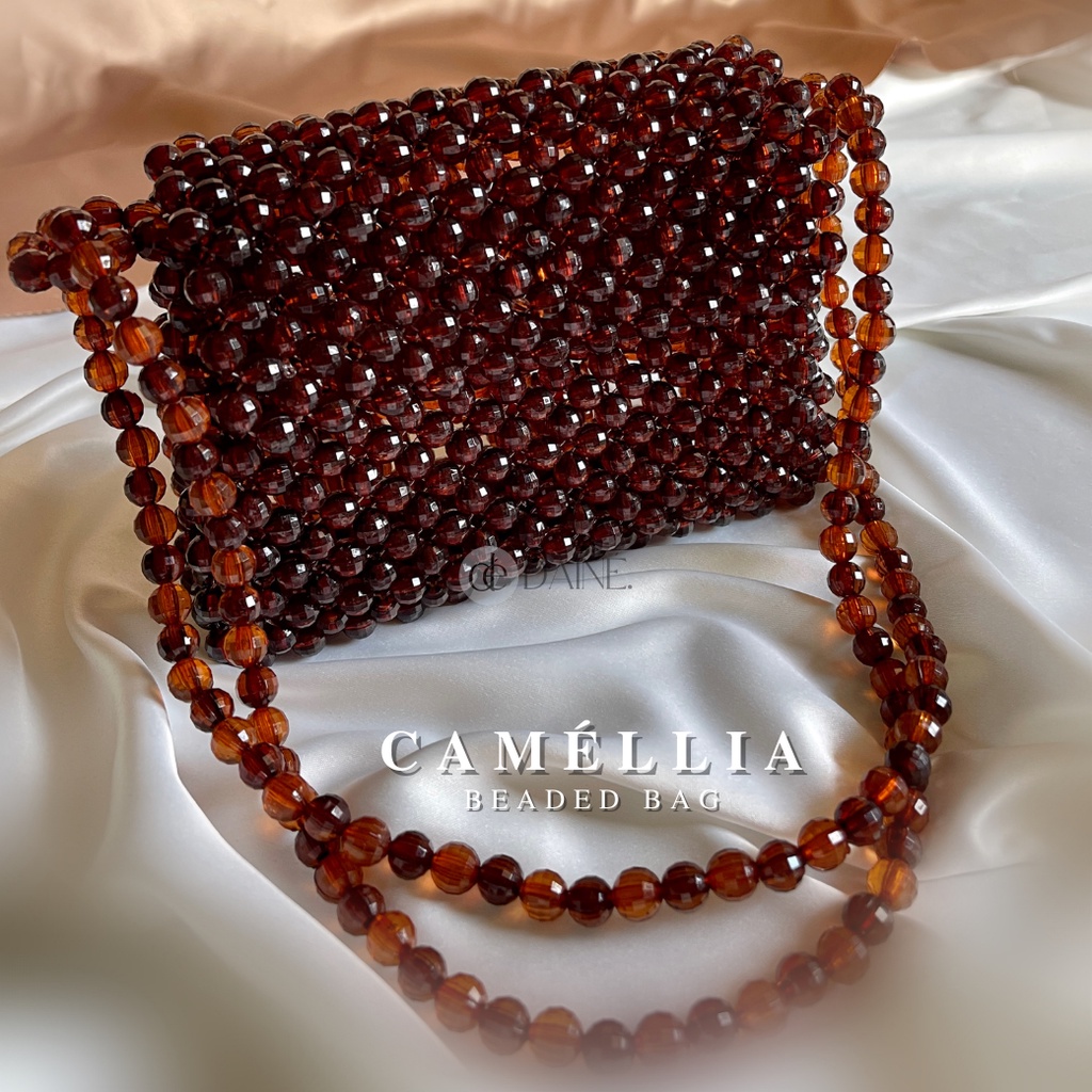 DAINE - Camellia Beaded Bag / Pearl Bag / Tas Manik Manik / Tas Mutiara / Tas Mute / Tas Mote / Tas 