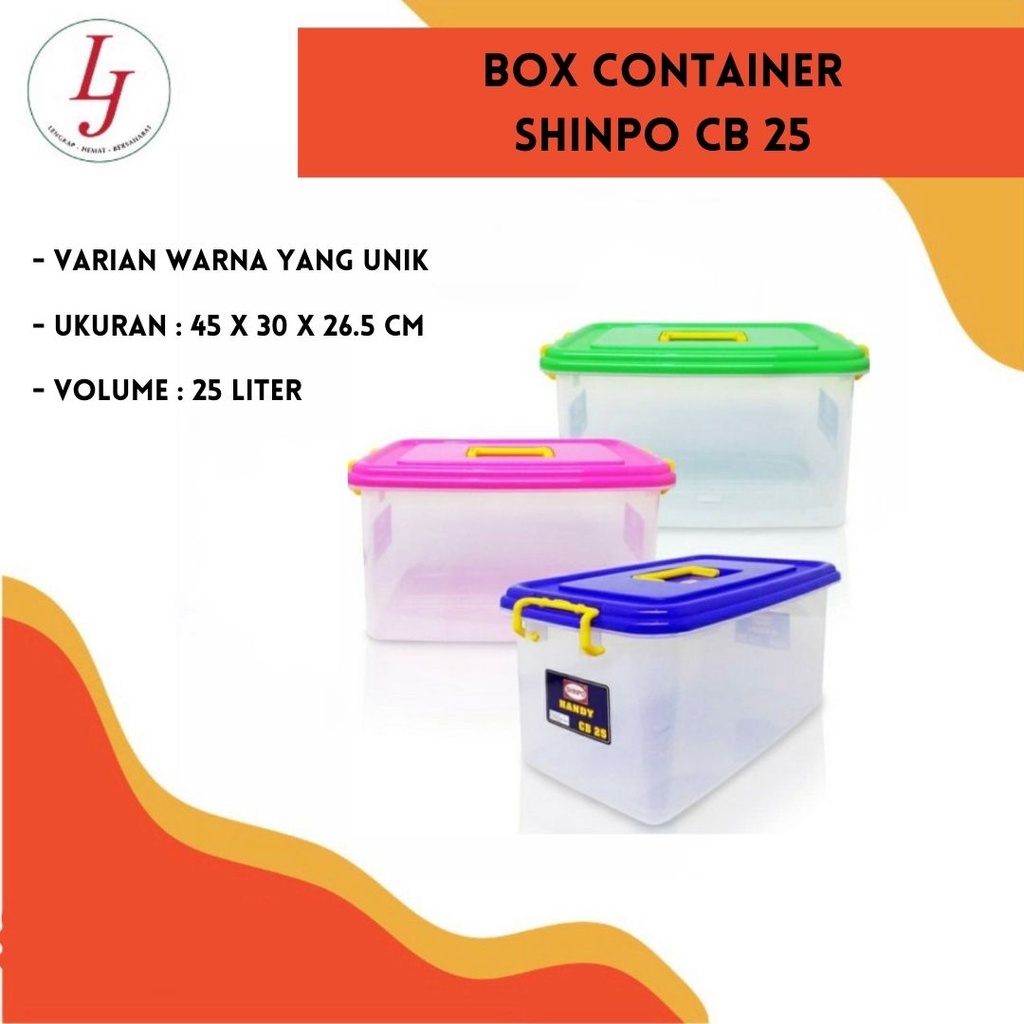 Kontainer Box Plastik Transparan dengan Handle CB 25 Shinpo