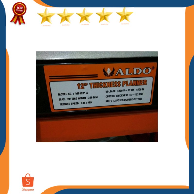 Table planer ALDO 12 inch thicknesser planner double cutter mesin planer duduk bench planer 318mm