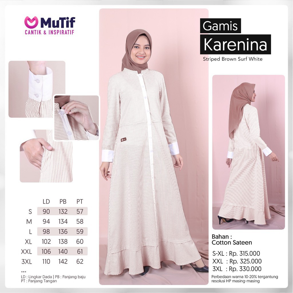 Mutif Gamis KARENINA Coklat, Blue || Mutif Damoza Upmore