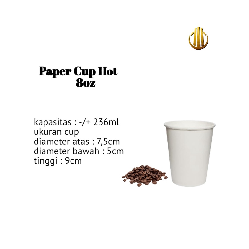 Gelas kertas/paper cup kopi 8oz