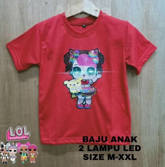 Rully68 _kaos Anak 2 lampu lem / kaos Anak katun murah tapi mewah