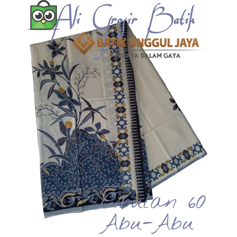 Kain Batik Pekalongan Primisima Halus Cibulan 60 Abu-Abu ...