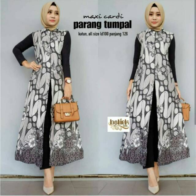 Diskon Outer Batik Wanita Parang Monochrome Batik Cantik Pekalongan JZE5VLh53JqrY