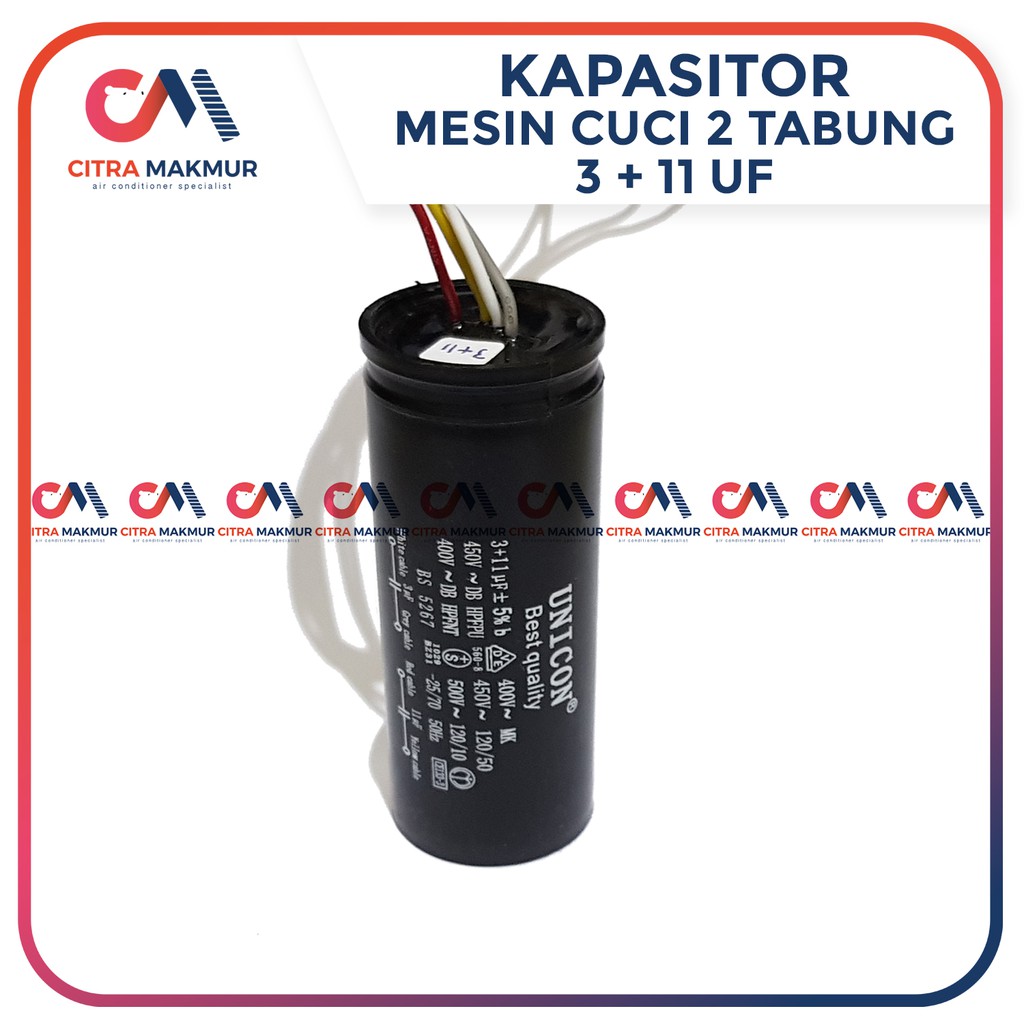 Kapasitor Mesin Cuci 2 Tabung 3 Uf Dan 11 Uf Washing Machine Capasitor 4 Kabel 3 11 Mikro Sharp Shopee Indonesia